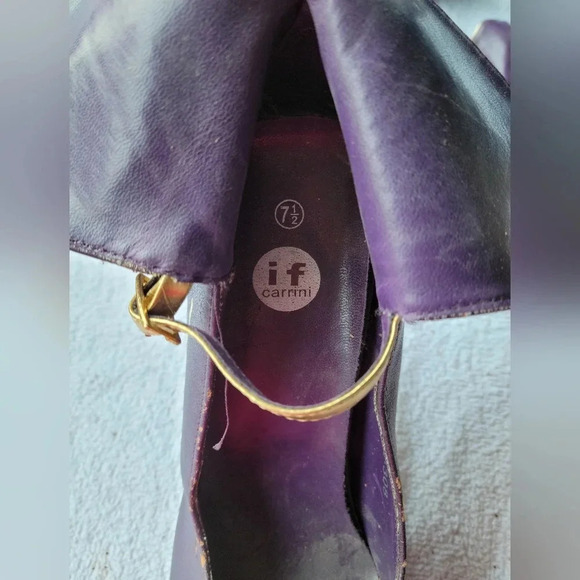 Purple and  Gold High Heels Boots - Picture 14 of 16